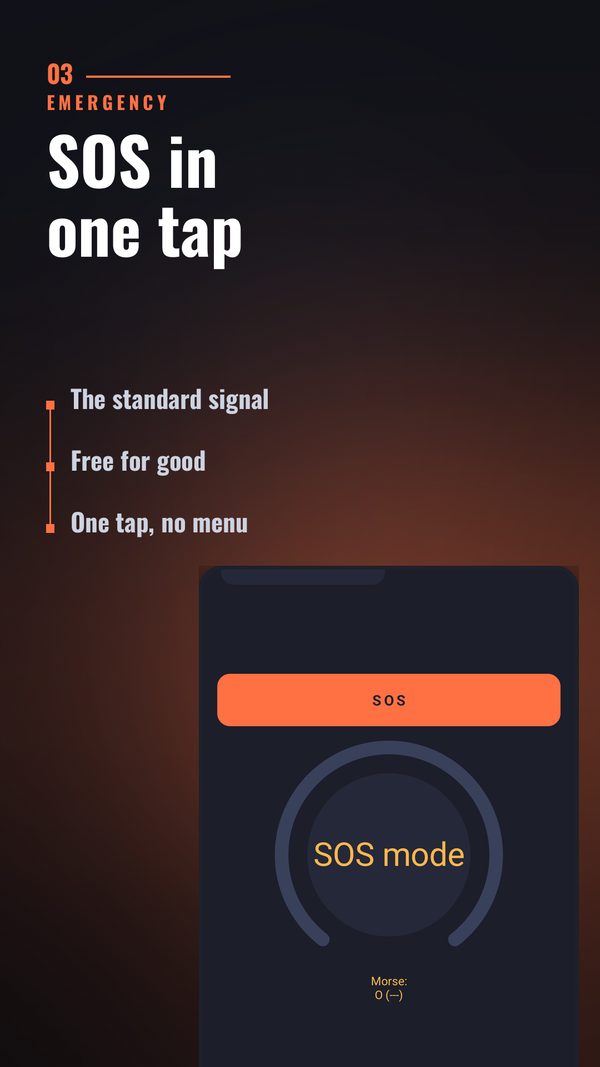 SOS emergency signal in Flashlight Pure